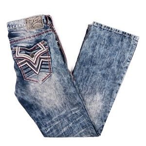 Affliction Black Premium Cooper Jeans Acid Wash 30